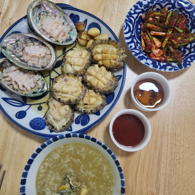  전복죽/전복회/전복버터구이, 집에서 즐기는 전복한상!