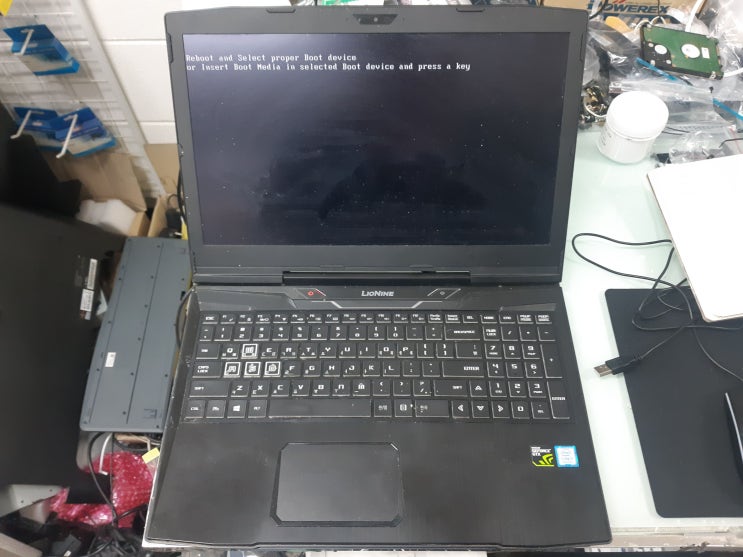 김포 컴퓨터수리 주연테크 노트북 L5SH-165SUP_N NVME SSD 불량 교체 용량 1테라  업그레이드