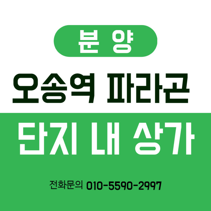  오송역 파라곤 2차,3차 상가 초치기 분양 성공방법!