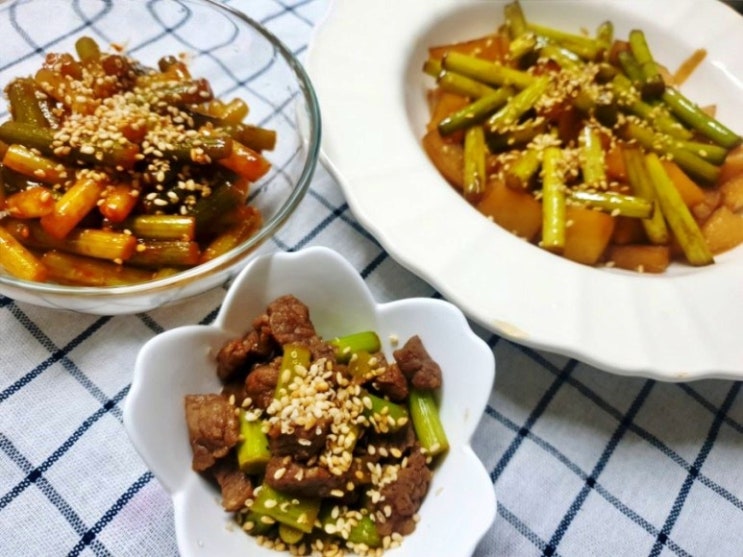  마늘쫑 밑반찬 간단한 가정식 아이반찬 만들기 마늘쫑요리