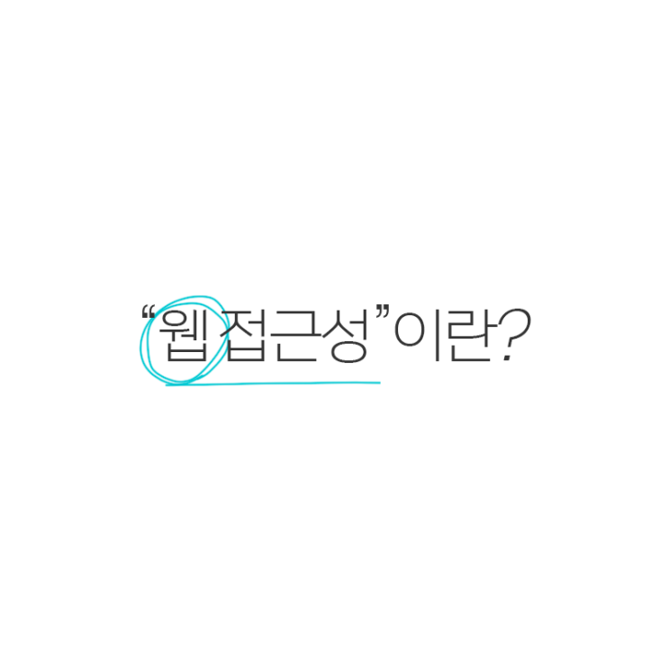  1) 웹 접급성의 이해