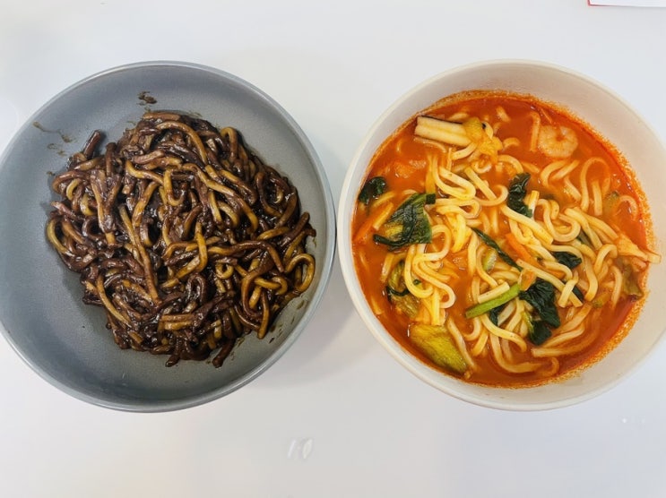  집에서 간단하게 홈 중식당 - 면사랑 직화유니짜장 / 해물짬뽕