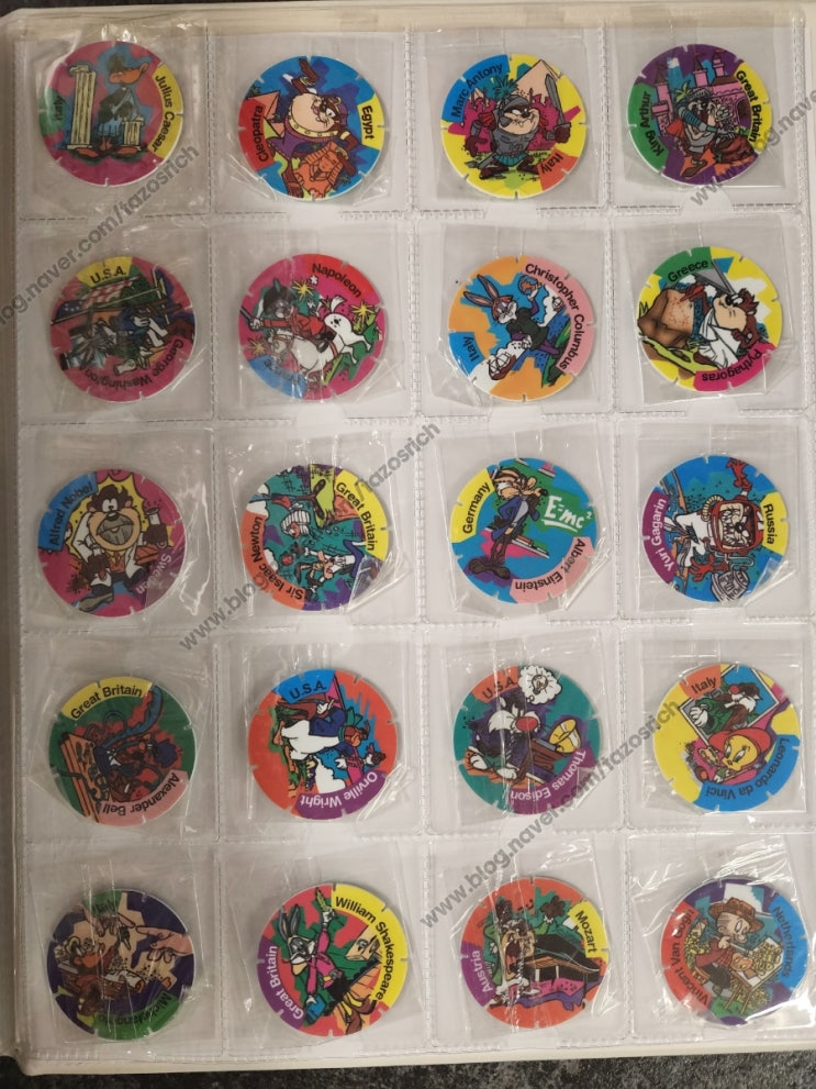  1996 WALKERS Looney-toons World Tazos complete collection of 20/20