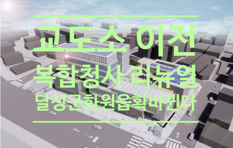  교도소 이전.복합청사 리뉴얼...대구 달성군 화원읍 확 바뀐다