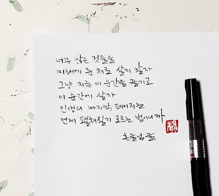  [캘리그라피(붓펜)/좋은글귀/감성글귀] 너무 많은 것들을...(흔글 님)