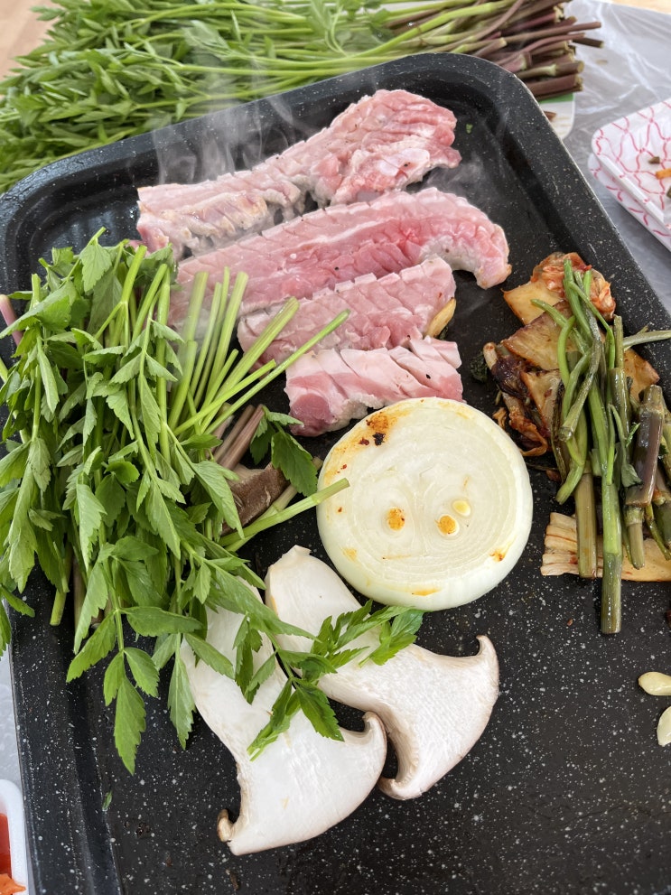  대구 화원 미나리단지 삼겹살 맛집 15호 '한골 청정 미나리'