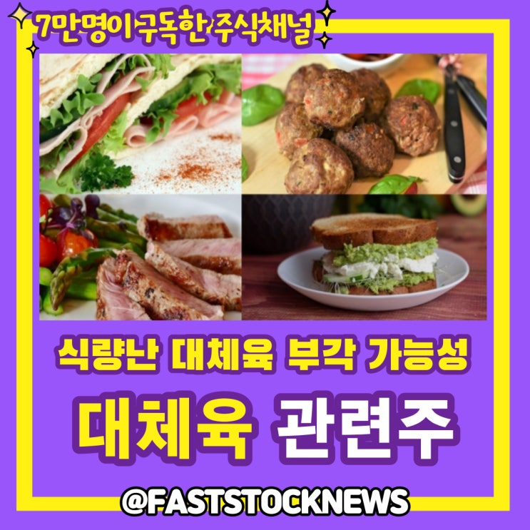 대체육 관련주 BY급등일보 대체육 관련주 BY급등일보