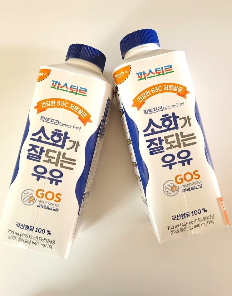  (락토프리 우유) 파스퇴르 소화가 잘되는 우유 속이 편해요 ️