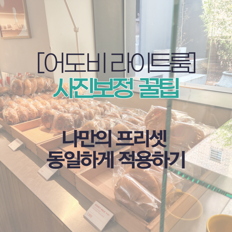  [어도비 라이트룸] 사진 보정 꿀팁 - 나만의 프리셋 동일하게 적용하기