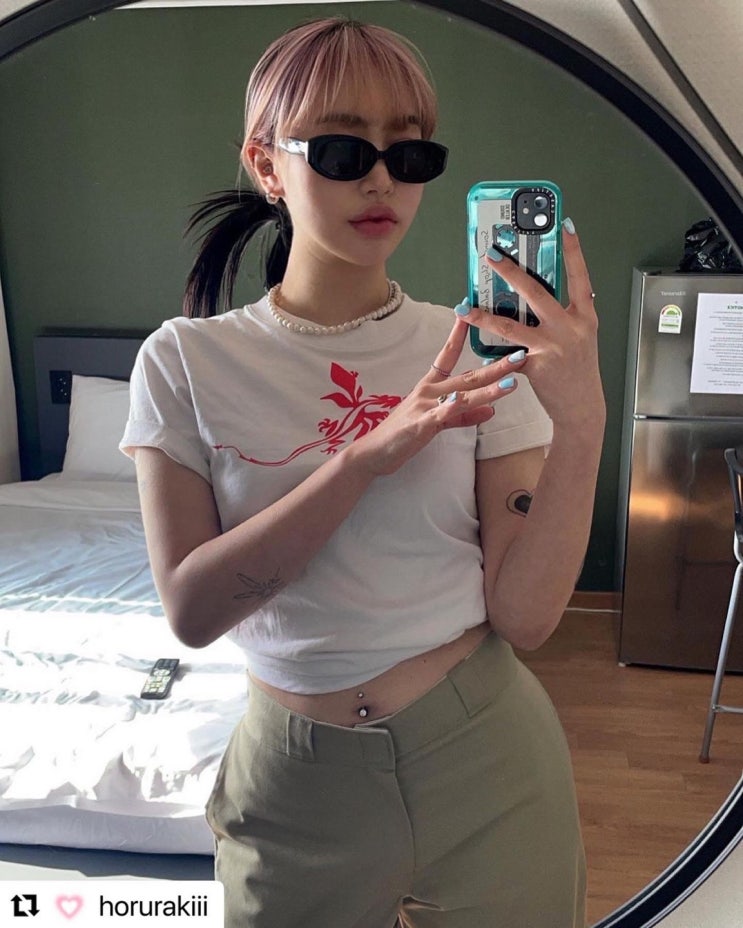  부분염색 포인트로 앞머리 탈색 ෆ
