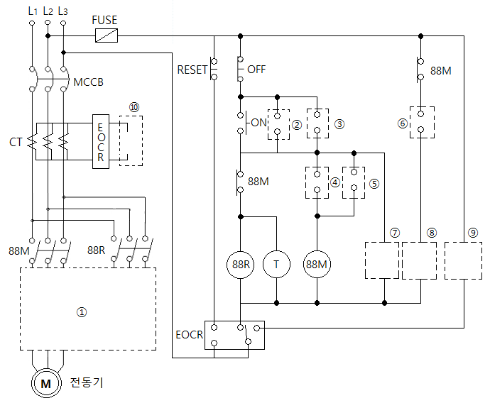 리액터 기동정지 전동기 시퀀스 회로