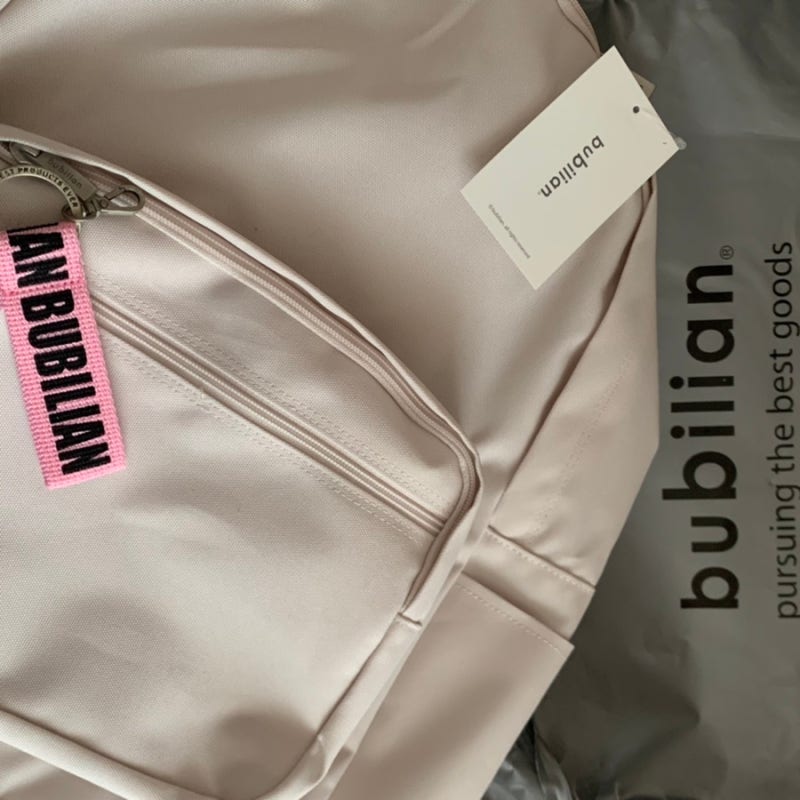 버빌리안 백팩, 이쁘고 실용성 좋은 크림색 백팩 추천 : bubilian Basic Backpack
