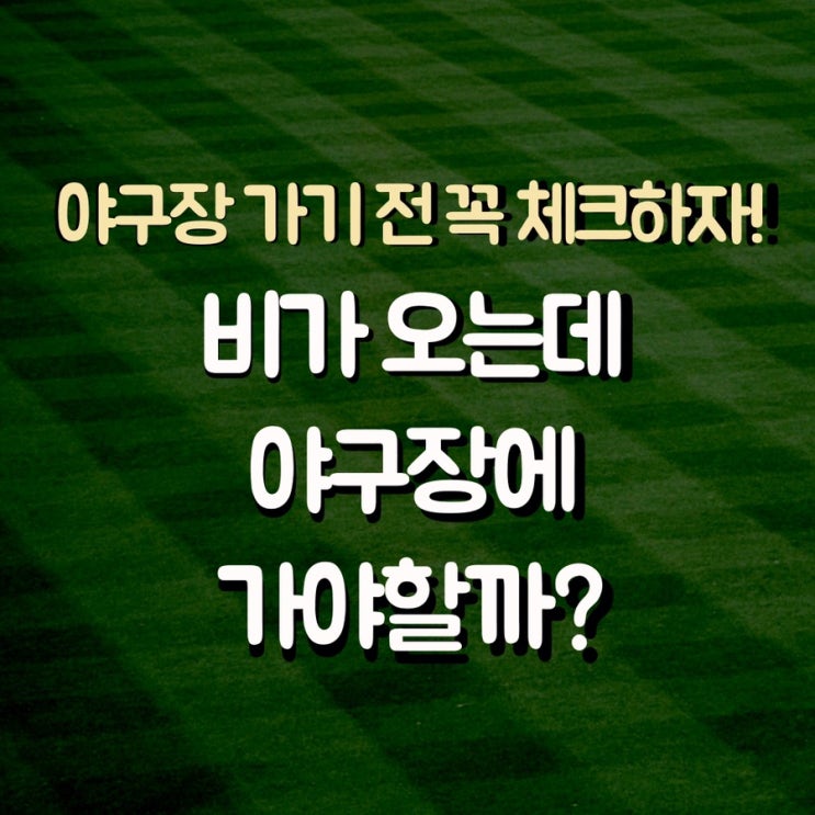  [프로 야구] 비 오는 날 야구장 갈까 말까 할 때 TIP