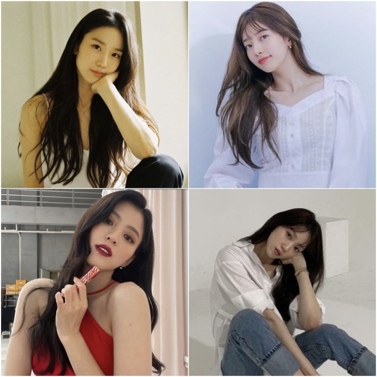  여자 연예인 긴머리 레이어드컷 단발병 퇴치 (수지, 정채연, 이성경, 장희령, 한소희)