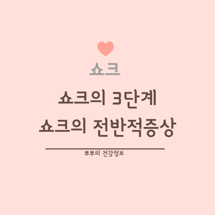  쇼크환자 쇼크 전반적 증상 확인 하세요