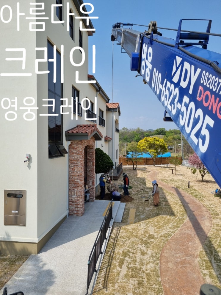  아름 크레인 아름 조경 아름다운 요양원 주목 운반하다