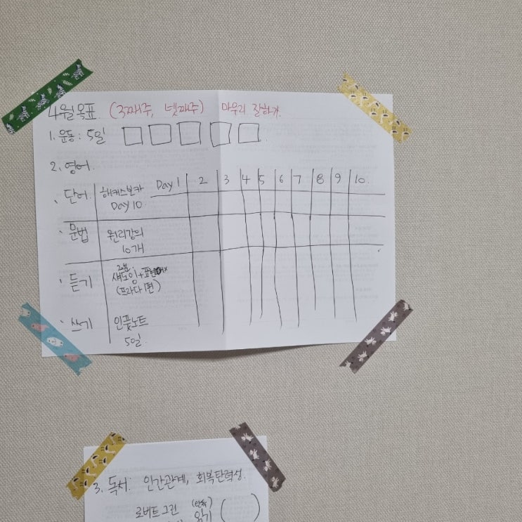  MBTI P의 계획표...(처참)