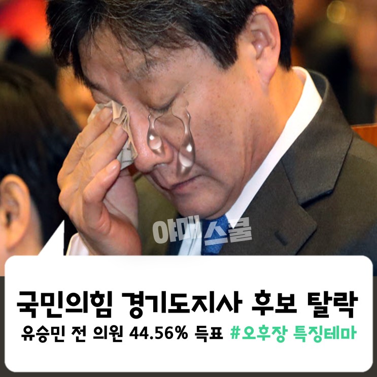 [오후장 특징테마] 국민의 힘 경기도지사 후보 탈락, 유승민 전 의원 44% 득표