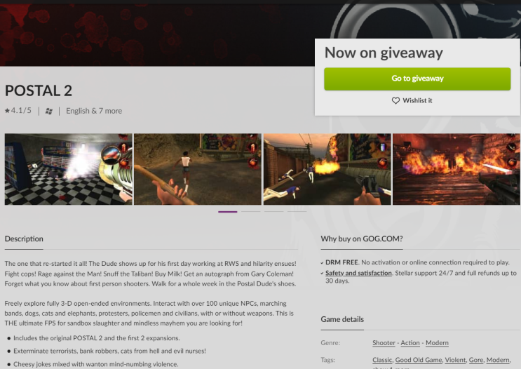 포스탈 2(POSTAL 2) 무료 - GOG.com