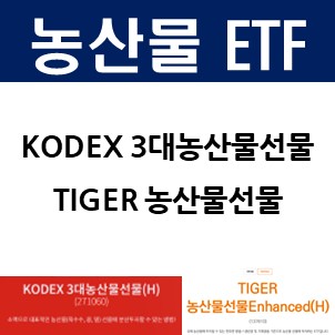 국내 상장 농산물 ETF-KODEX 3대농산물선물 TIGER 농산물선물