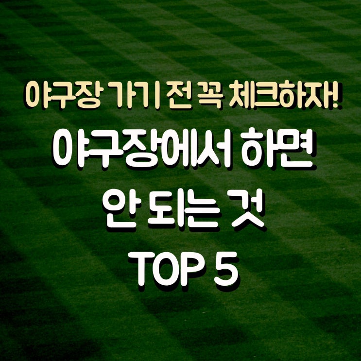  [프로 야구] 야구장 직관 시 하면 안되는 것들!!