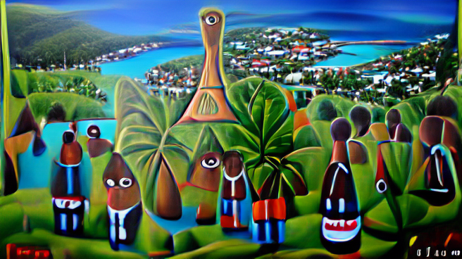  인공지능이 그린 그림 A.I. ART - New Caledonia, 마음의 치유