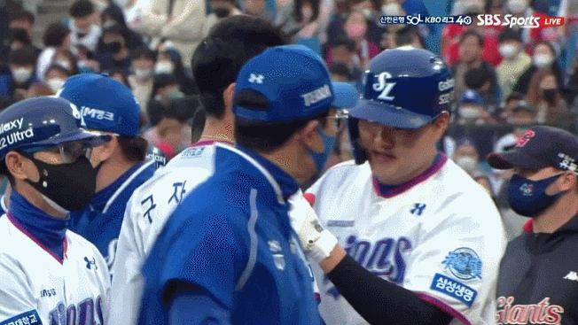 벤치클리어링 <b>삼성 롯데</b> 진짜 한국야구 돌아왔나봐! <b>구자욱</b>... 
