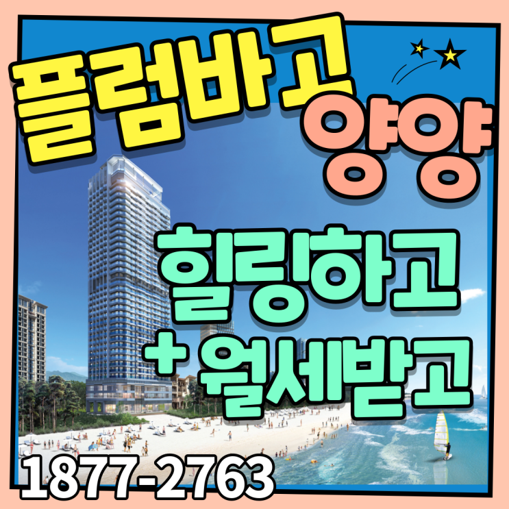  플럼바고 양양 숙소 바다뷰 생활형숙박시설에서 숙박과 수익을 동시에 누리는 현명한 힐링방법!