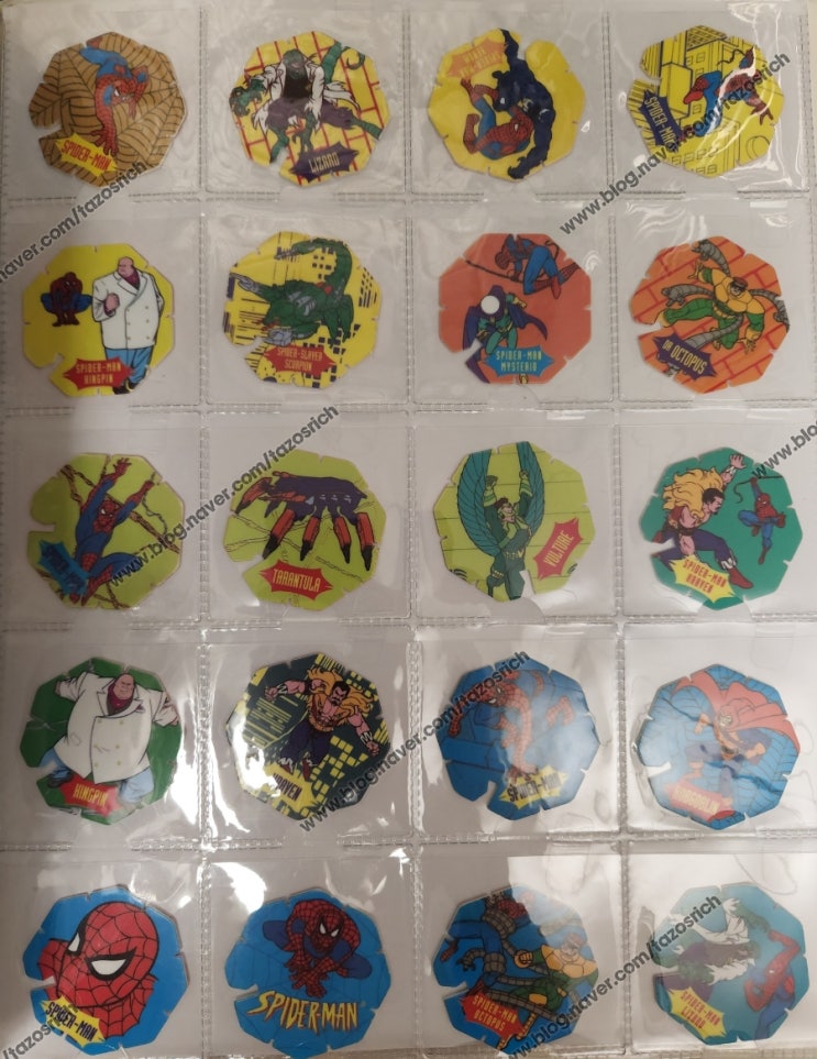  1996 BN TROCS Spiderman Tazos complete collection of 30/30
