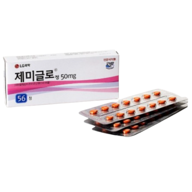 제미글로정 50mg, 꼭 알아야할 내용들(효능/복용법/부작용/주의사항)