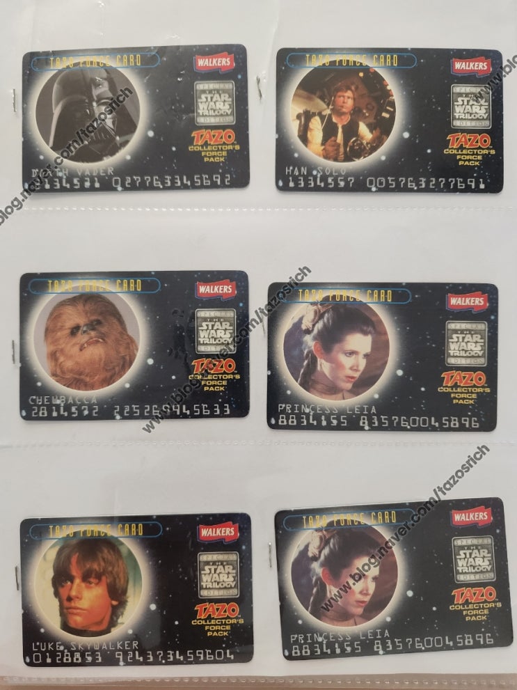  1997 WALKERS Star-wars Force card complete set of 8/8(2 Promotional Clippos)