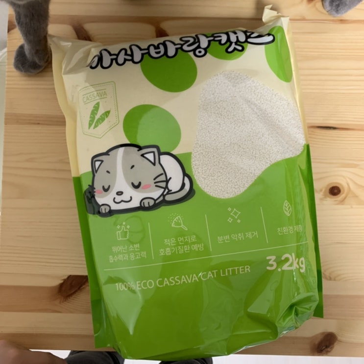  [내돈내산/고양이 용품] 저렴한 카사바 모래 비추후기 카사바랑 캣츠