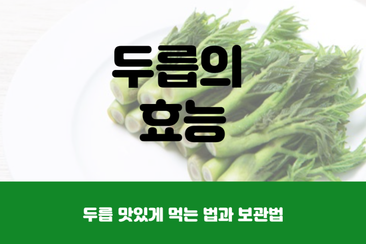  두릅 효능과 맛있게 먹는 법, 두릅 보관법