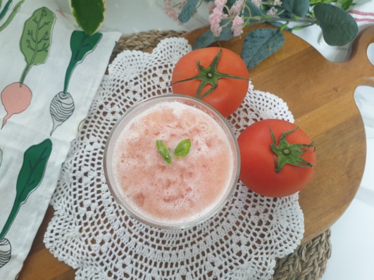  아침쥬스 토마토주스 만들기 숙취해소 다이어트 야채 음료 만드는 법
