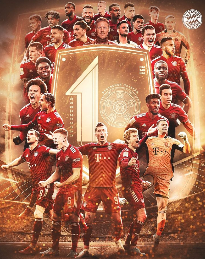 바이에른 뮌헨,분데스리가 10년 연속 우승,유럽리그 최초10연패금자탑,독일 프로축구 최상위 대회 역대 최다 우승 기록을 32회로 늘렸다
