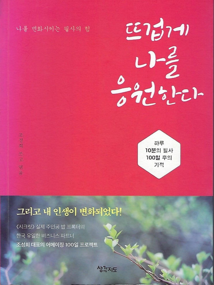  뜨겁게 나를 응원한다.  하루 10분의 필사 100일 후의 기적 저자 조성희
