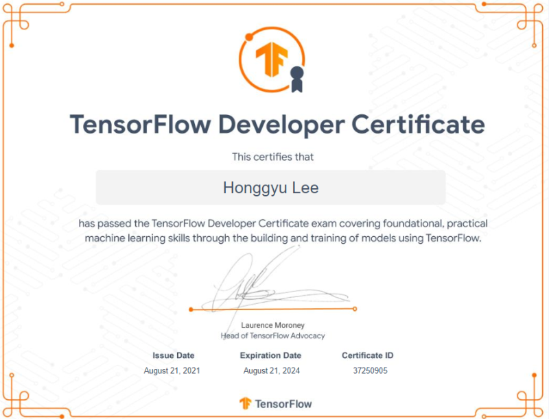 [자격증] Google TensorFlow Developer Certificate (딥러닝) / 텐서플로우 개발자 합격 후기 ...