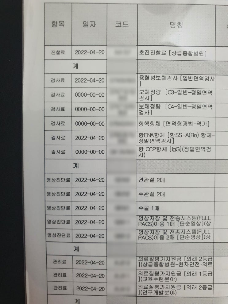  류마티스관절염 - 와이프 첫 류마티스내과 초진진료 가다.