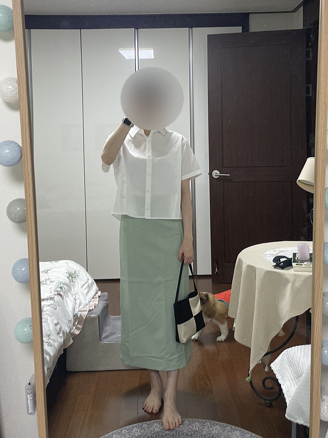  [ootd] 라티젠 lartigent back slit shirt, pintuck wrap skirt / 해 hai vera chekerboard bag + 그 외