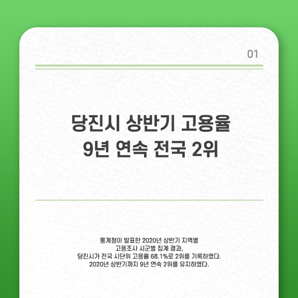 당진 호재 / 당진시 고용율, 9년 연속 2위