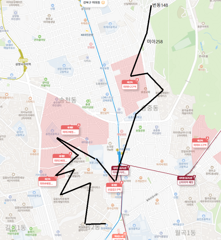 미아 임장: 미아사거리역 일대 재개발 재건축 및 미아258번지,번동148번지를 중심으로