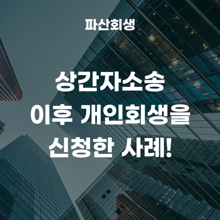  상간자소송 이후 개인회생을 신청한 사례!