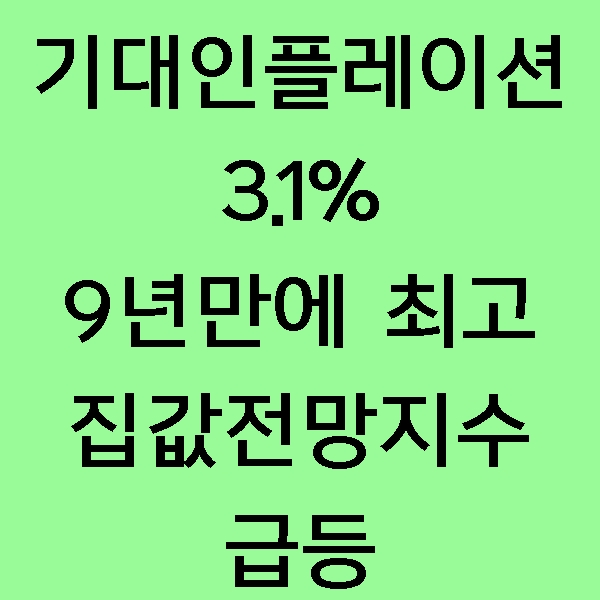  [뉴스]기대인플레 3.1% '9년만에 최고'…주택가격전망지수 10p 급등!