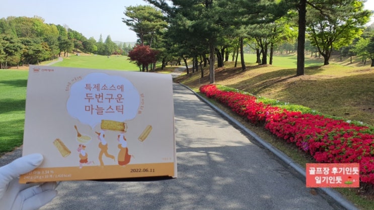  골프간식 추천(신라명과 방부제 안들어간  특제소스에 두번 구운 마늘스틱)