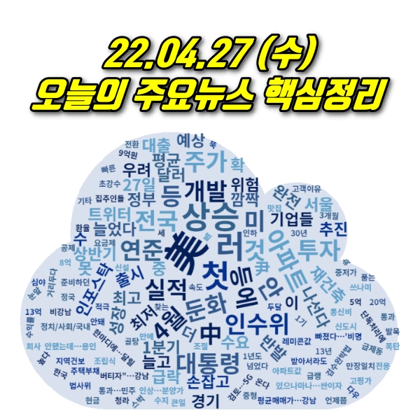  22.04.27(수) 오늘의 주요뉴스 및 이슈점검 (링크제공)