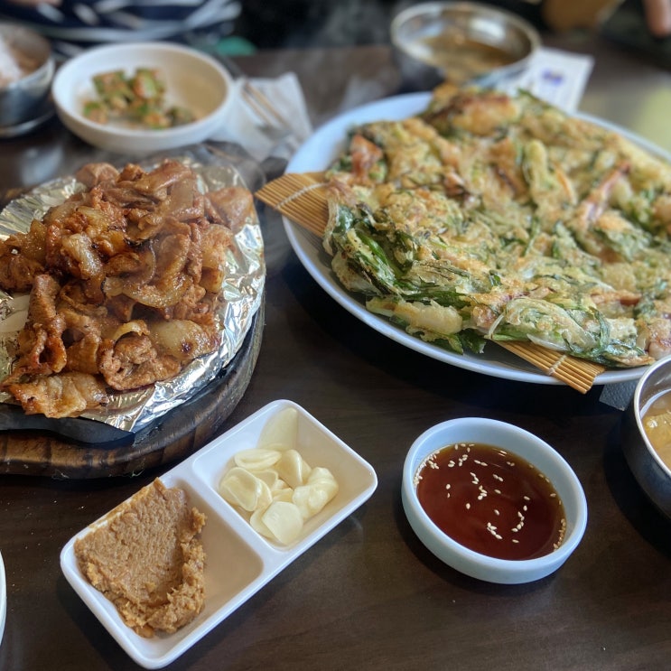  나주 한수제 경현동 정자나무 연탄불고기 해물파전 브런치 냠냠