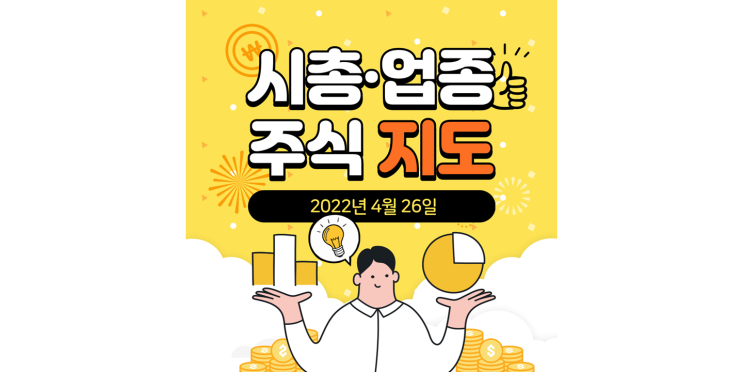  투자 시총·업종 주식지도(코스피&코스닥) 2022-04-26