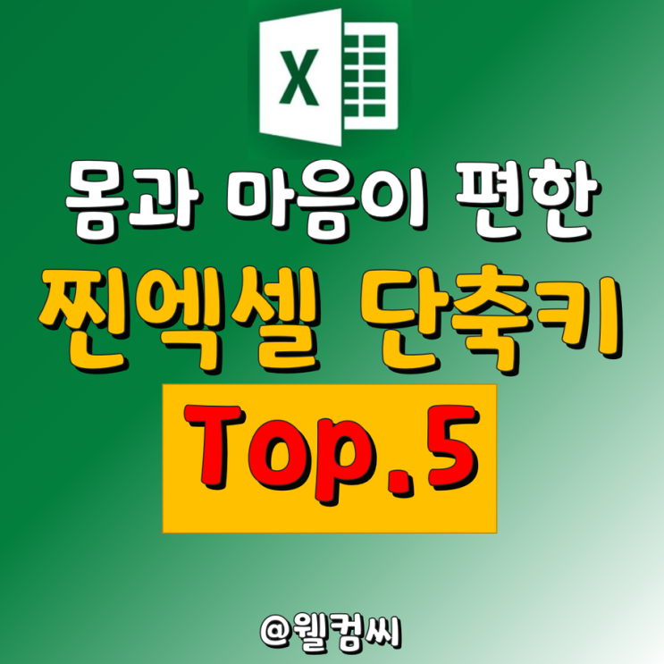  엑셀 단축키 지정 모르면 팔다리가 고생하는 Top 5!