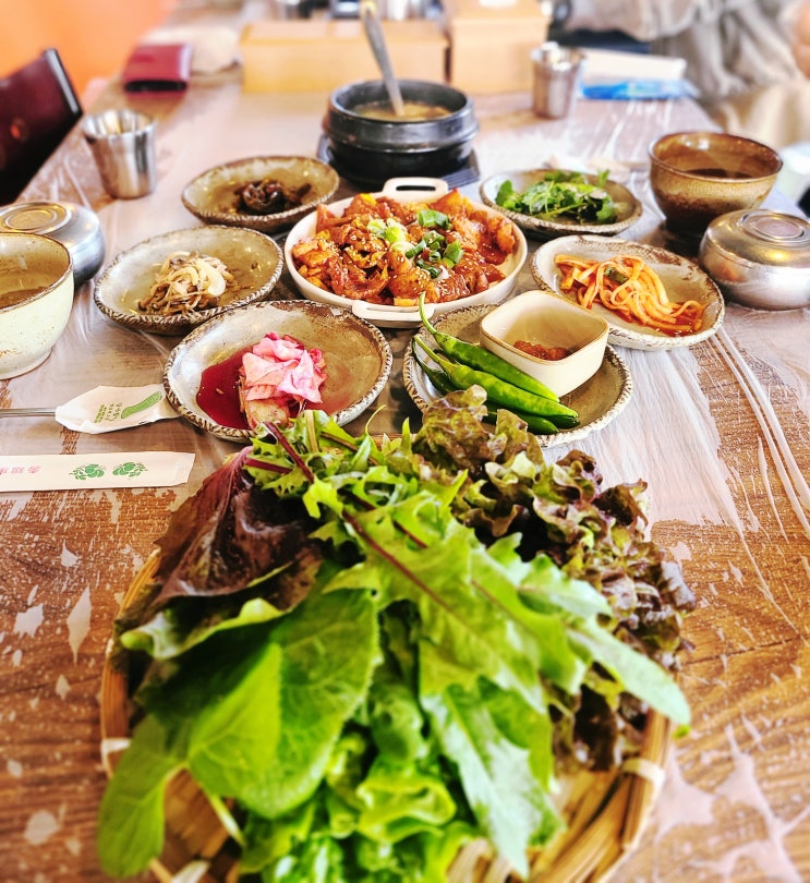  제주 조천 와흘메밀마을 맛집 밀림원 내돈내산, 흑돼지제육쌈밥정식