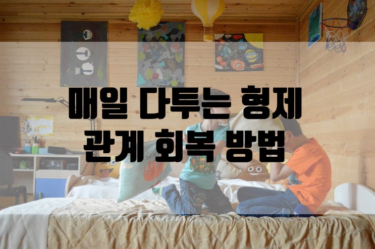  매일 다투는 형제자매를 위한 관계 회복 방법
